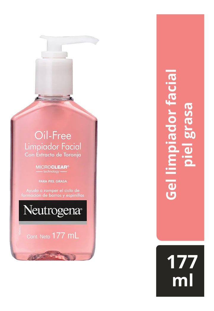 Neutrogena – Oil-Free Acne Wash Pink Grapefruit (177 ml) | Limpiador Facial con Ácido Salicílico y Extracto de Toronja Rosa