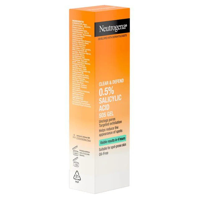 Neutrogena – Clear & Defend SOS Gel (15 ml) | Gel Anti-Imperfecciones con Ácido Salicílico 0,5%