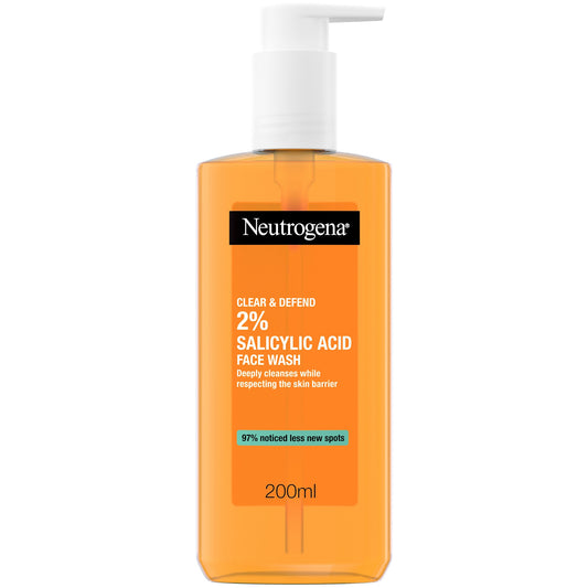 Neutrogena – Oil-Free Acne Wash Salicylic Acid 2% (200 ml) | Limpiador Facial Purificante con Ácido Salicílico