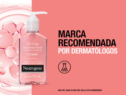 Neutrogena – Oil-Free Acne Wash Pink Grapefruit (177 ml) | Limpiador Facial con Ácido Salicílico y Extracto de Toronja Rosa