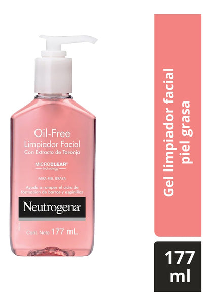 Neutrogena – Oil-Free Acne Wash Pink Grapefruit (177 ml) | Limpiador Facial con Ácido Salicílico y Extracto de Toronja Rosa