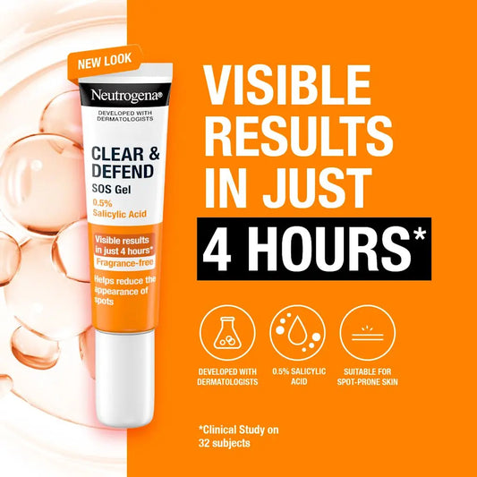 Neutrogena – Clear & Defend SOS Gel (15 ml) | Gel Anti-Imperfecciones con Ácido Salicílico 0,5%