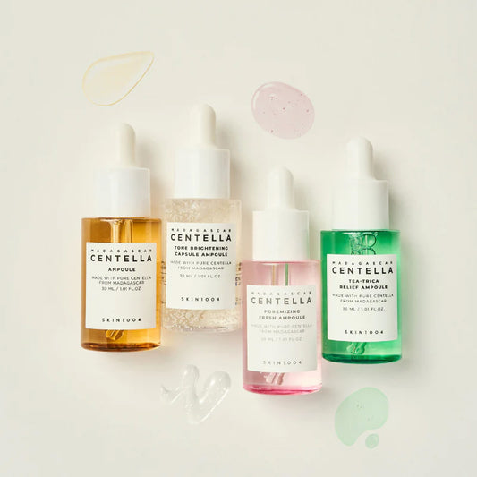 SKIN1004 – Madagascar Centella Ampoule Kit (30 ml x 4 pcs) | Kit de Ampollas Calmantes y Reparadoras